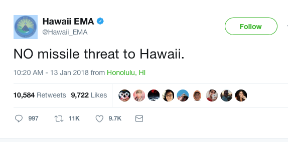 Twitter in Emergencies: Healthcare Can Learn from Hawaii’s False Missile Threat Alarm