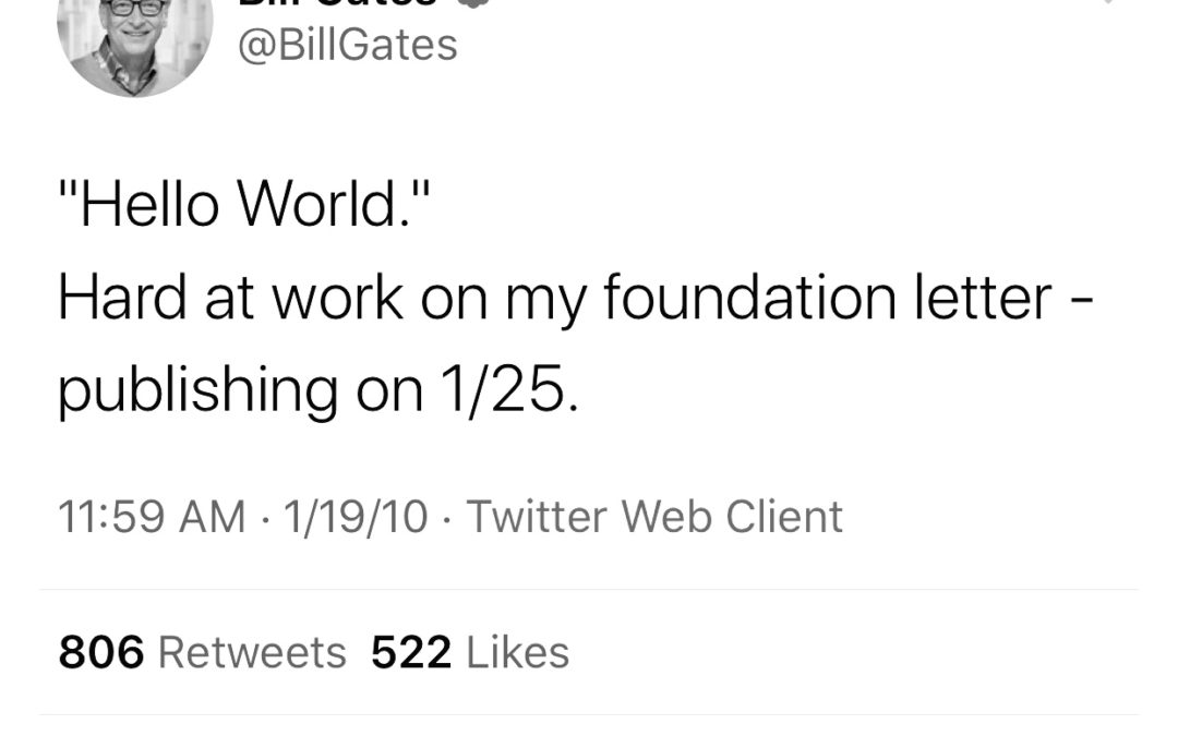 Bill Gates’ Tweeting Rate during CoVid?  Stable.