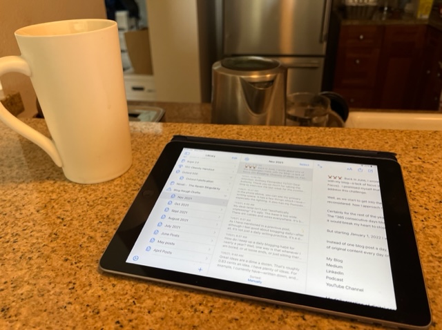 Kitchen Counters, Writing, and iPads