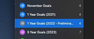 Goal Brainstorming In November